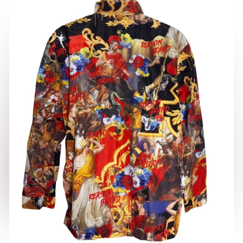 Reason Vibrant Renaissance Art Graphic Blazer Size L - Picture 5 of 8